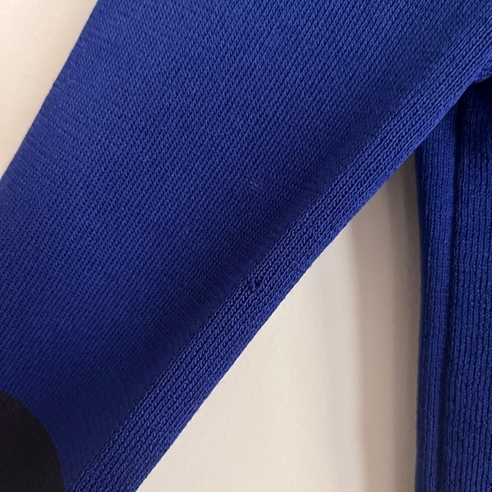 Julio ColorBlock Purple Blue Viscose Blend Long Sleeve Sweater Pullover - Picture 3 of 11